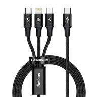 BASEUS Kabel Rapid, 3u1, USB-C za M+L+T, 20W, 1.5m 