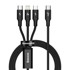 BASEUS Kabel Rapid, 3u1, USB-C za M+L+T, 20W, 1.5m 
