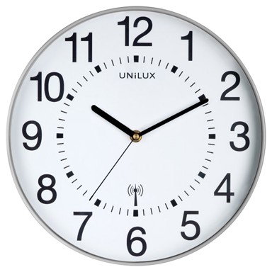 UNILUX Sat, zidni, Wave, fi 30,5 cm, srebrni