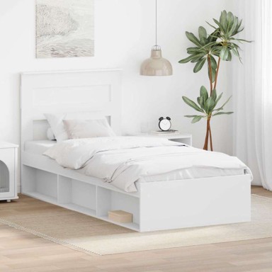 Okvir za krevet 75 x 190 cm čvrsto borovo drvo, bijeli