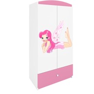 Dječji ormar Zvončica 2, rozi, 181×90×52 cm