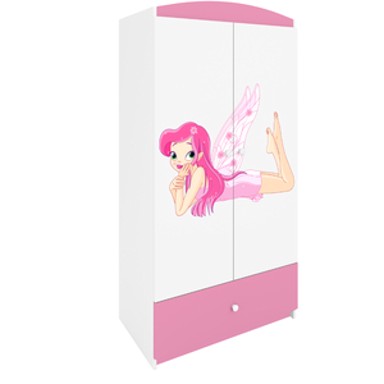 Dječji ormar Zvončica 2, rozi, 181×90×52 cm