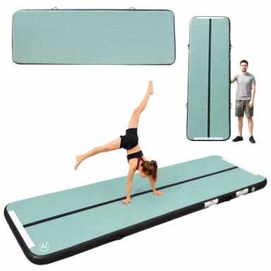 Zračna gimnastička podloga za vježbanje, s pumpom, zelena