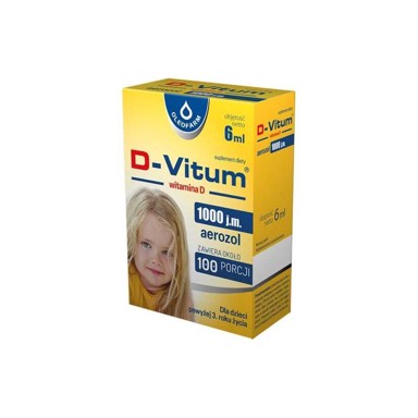 OLEOFARM Vitamin D3 D-Vitum 1000 IU sprej za djecu 6 ml