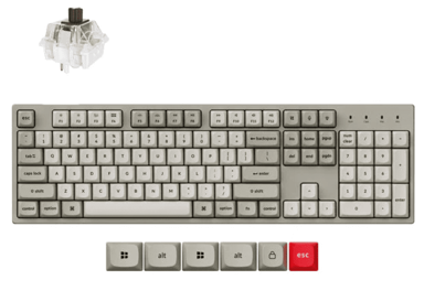 KEYCHRON Tipkovnica mehanička C2 Pro, žičana, Super Brown prekidači, RGB (C2PX-M3-UK)