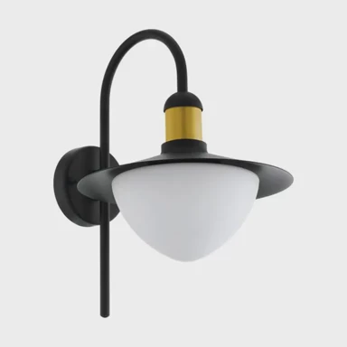 Vanjska zidna lampa, 1xE27, Sirmione, 97285, crno/zlatna