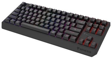 THOR Gaming tipkovnica 230, mehanička, bežična, US Layout, crna, 2.4 GHz, Bluetooth, USB, Outemu Panda