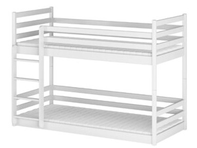 Drveni dječji krevet na kat Mini, 190 x 90 cm, bijeli