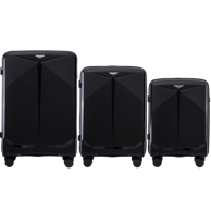 WINGS Set kofera COCKATIEL, 3 kom (V, M, S), polipropilen, crna