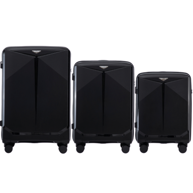 WINGS Set kofera COCKATIEL, 3 kom (V, M, S), polipropilen, crna