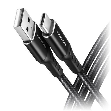 AXAGON Kabel BUCM-AM10AB, USB-C na USB-A, 1 m, USB 2.0, crni