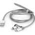 VERBATIM USB-A kabel 2-u-1 za microUSB i Lightning 48869, 1 m, sivi