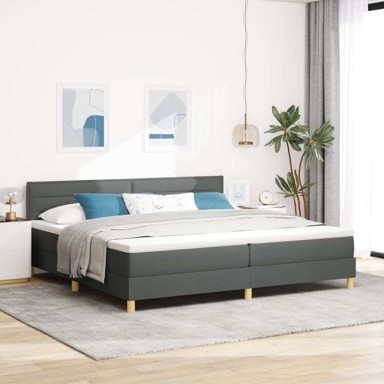 Box Spring krevet s madracem, tamnosivi, 200x200 cm