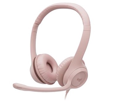 LOGITECH Slušalice H390, roze, USB