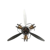 HOME ESPRIT Zidni sat propeleri vintage, 63 x 12 x 55 cm, metal, zlatni, srebrni