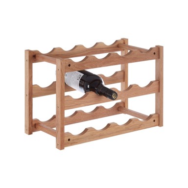 PREMIER HOUSEWARES Držač za boce vina od punog oraha, Arla, 12 boca, prirodna boja