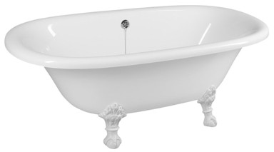 POLYSAN Retro samostojeća kada REGATA, 175x85x61 cm, bijela, bijele noge