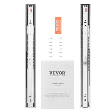 VEVOR Vodilice za ladice 457,2 mm meko zatvaranje 10 pari, srebrne