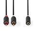 NEDIS Stereo audio kabel 2 × RCA muški – 3,5 mm ženski, 0,2 m, antracitni, pozlaćeni