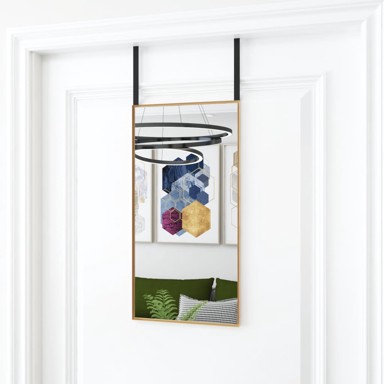 Ogledalo za vrata, 40 x 80 cm, staklo i aluminij, crno