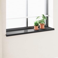 Prozorska klupčica, crna s drvenim uzorkom, 120 x 35 x 4.5 cm, PVC
