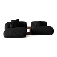 MICADONI HOME Crna kutna garnitura (s lijevim kutom) Martina, 285x176x75 cm