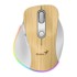 GENIUS Miš Ergo 9000S Pro, bežični Bluetooth + 2.4 GHz, 2400 DPI, RGB, drvo