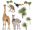 PASTELOWE Zidne naljepnice Safari životinje 2