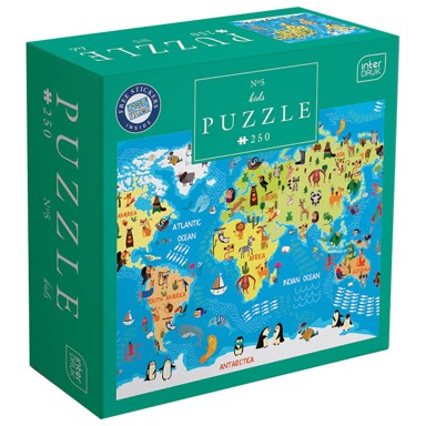 INTERDRUK Puzzle Kids 5 World Map, 250 kom