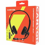 CANYON Slušalice za računalo HS-07 PC, Mic 3.5/USB Flat, 2.8m, crne