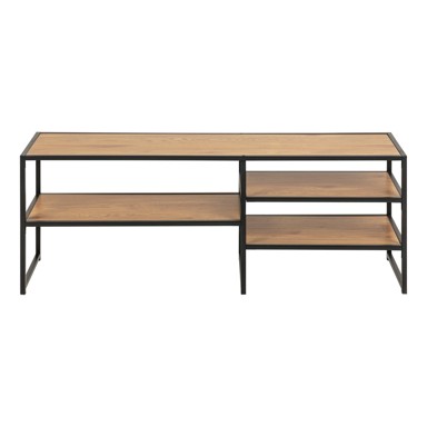 ACTONA Crna/u prirodnoj boji TV komoda u dekoru hrasta 120x46 cm Seaford