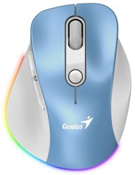 GENIUS Punjivi RGB ergonomski bežični miš Ergo 9000S Pro Bluetooth, svijetloplavi
