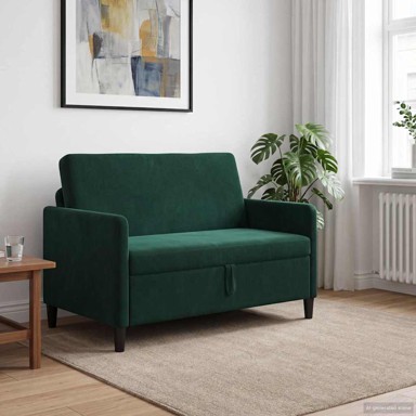 Sofa s pohranom, 122 x 78 x 87 cm, poliester, tamnozelena