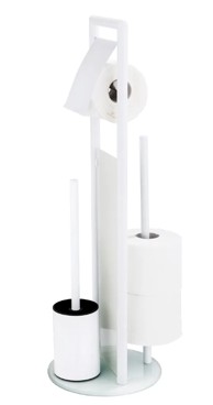 WENKO Držač za WC papir od nehrđajućeg čelika sa četkom Ravina, bijeli