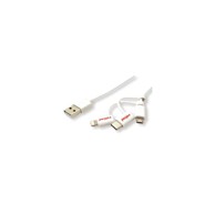 ROLINE Kabel USB2.0 za punjenje i prijenos 8pin MicroB Type C 1m, bijela