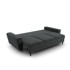 COSMOPOLITAN DESIGN Tamno siva baršunasti sklopiva/s prostorom za odlaganje sofa 235 cm Kyoto, 235x100x88 cm