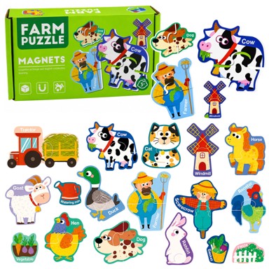 Magnetske puzzle, kućni ljubimci i domaće životinje, 30 dijelova