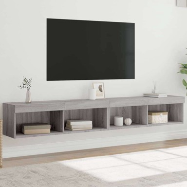 TV ormarić, 100 x 30 x 30 cm, s LED svjetlima, sivi hrast sonoma