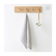 LINEN TALES Lanena kuhinjska krpa 45x65 cm Thin Black Stripes 