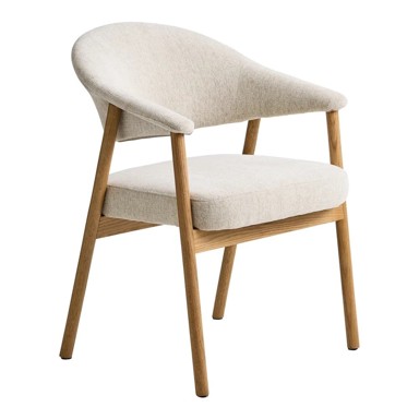 UNIQUE FURNITURE Krem blagovaonske stolice u setu s naslonima za ruke 2 kom od punog hrasta Elk