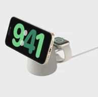 BELKIN Bežični punjač, ​​BOOST Charge, 2u1, MagSafe, 15W, bež