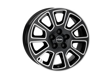 RIAL Aluminijska felga Transporter 2 7,0x17 5x160 ET55 CB65,1, crna s prednjom poliranom površinom