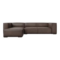 WINDSOR & CO SOFAS Smeđa kožna kutna garnitura (lijevi kut) Madame, 290x173x68 cm