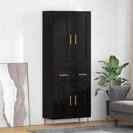 Kuhinjski ormarić s ladicama 69,5 x 34 x 180 cm, konstruirano drvo, crni hrast