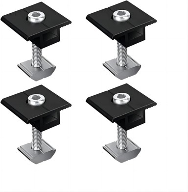 NIKCORP Srednje stezaljke za solarne panele 35 mm, set 4 kom, aluminijske, crne