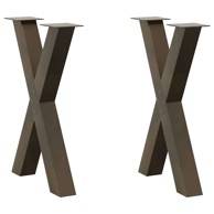 Noge za blagovaonski stol u obliku slova x od čelika, 2 kom, 50 x (72-73) cm, prirodna