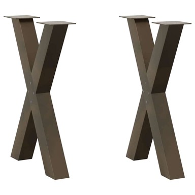 Noge za blagovaonski stol u obliku slova x od čelika, 2 kom, 50 x (72-73) cm, prirodna