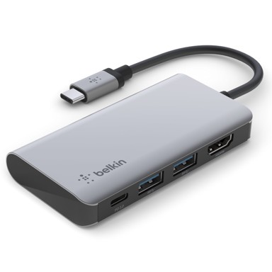 BELKIN Docking stanica AVC006btSGY, USB-C, 2x USB-A, USB-C, HDMI, sivi