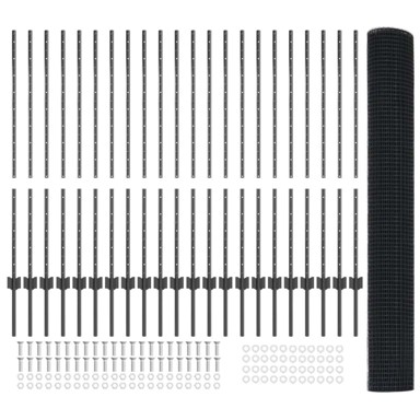 Zavarena žičana ograda s U stupovima 1.2x50 m čelik, siva