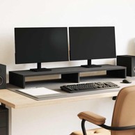 Stalak za monitor za dva monitora, 100 x 27 x 10 cm, konstruirano drvo, crni hrast